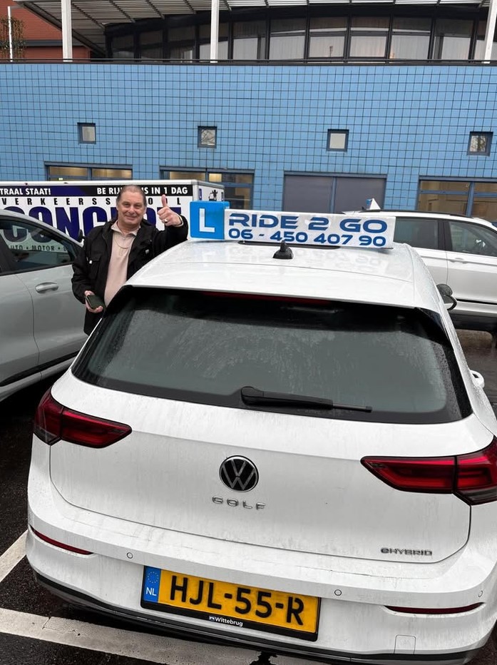 Geslaagde leerling bij Rijschool Ride2Go